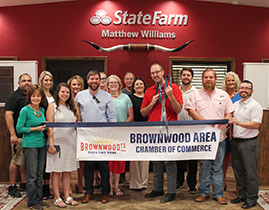 Brownwood Chamber Holds Ribbon Cutting for Matthew Williams State Farm New Location